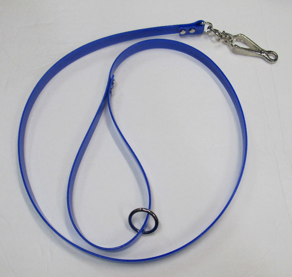 FRENCH SNAP BLUE DAYGLO DOG LEASH WATERPROOF 3/4" WIDE x 56" LONG