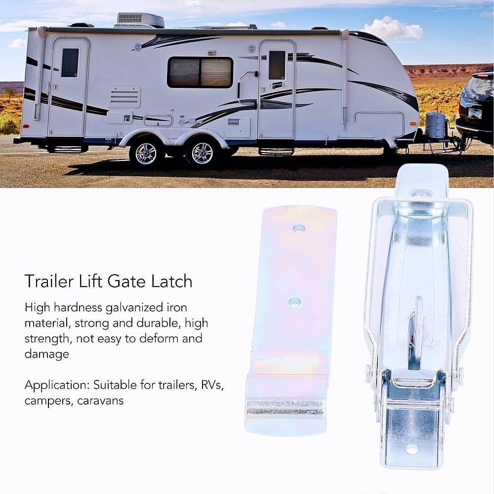 2 Pcs Utility Trailer Lift Gate Latches, Gate Latch Handle Parts for Camper Cara