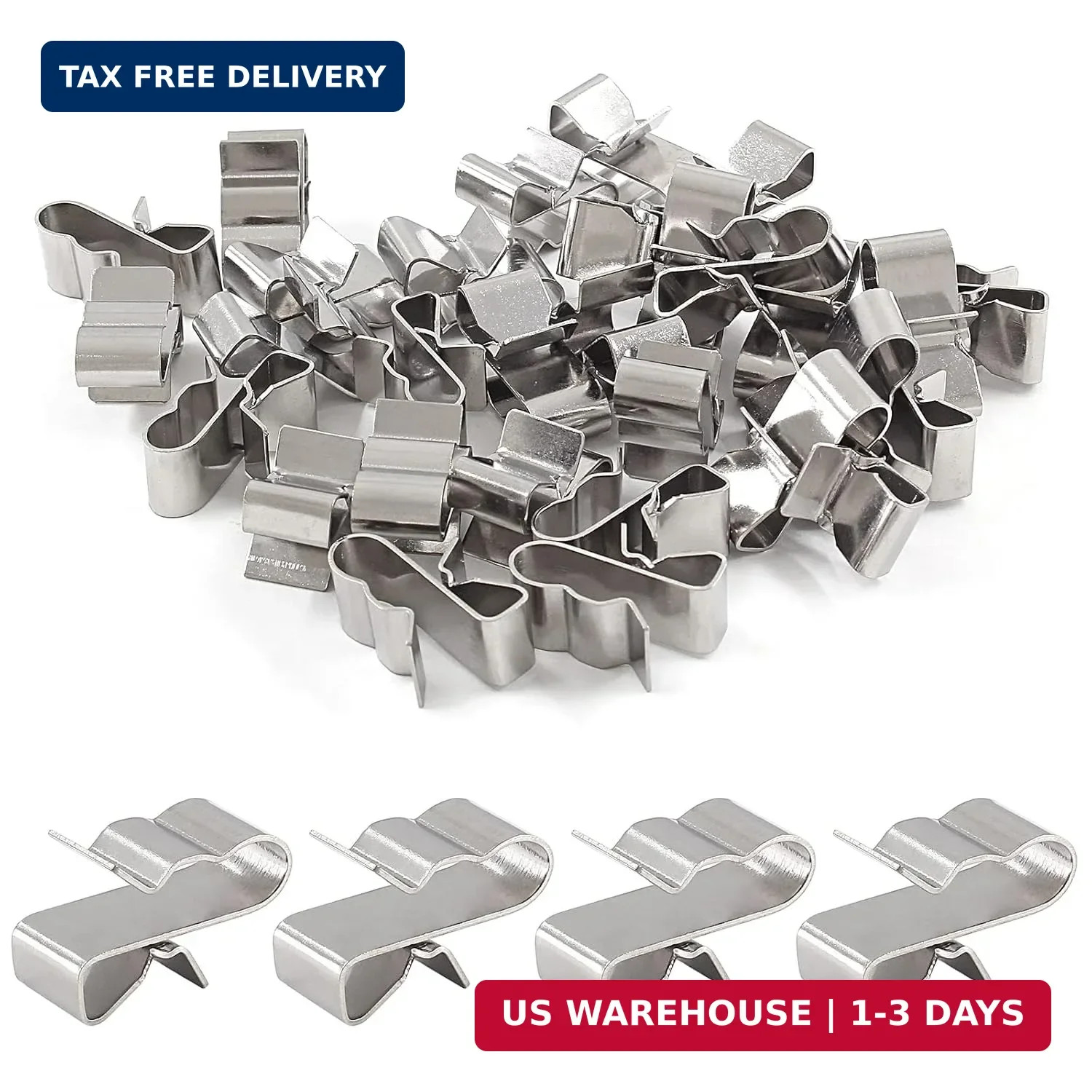 Biaungdo 30 Pcs Trailer Frame Wire Clips, Stainless Steel Metal Solar Panel Wire