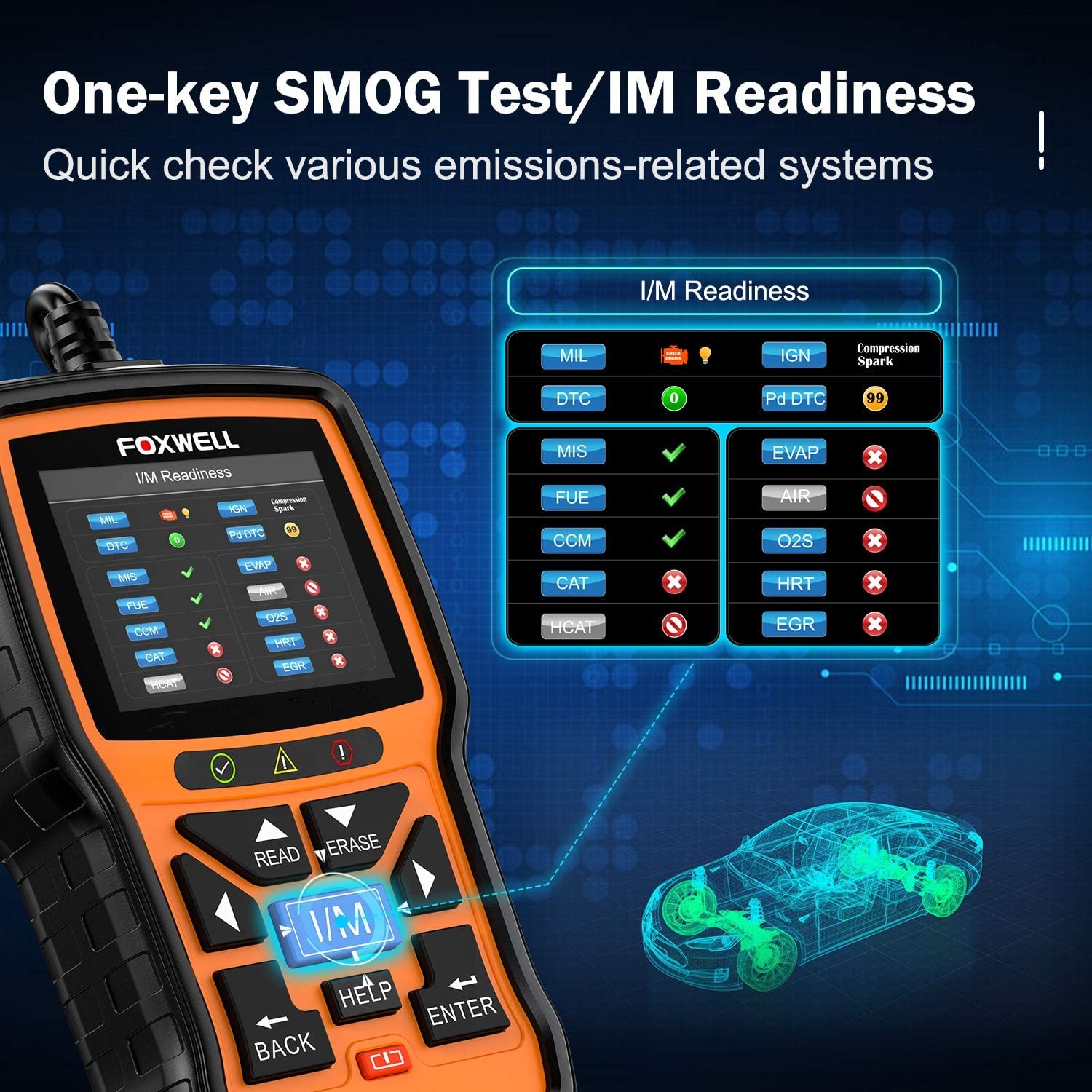 Foxwell NT-301 Code Reader Check Engine Fault OBD2 Scanner Car Diagnostic Tool