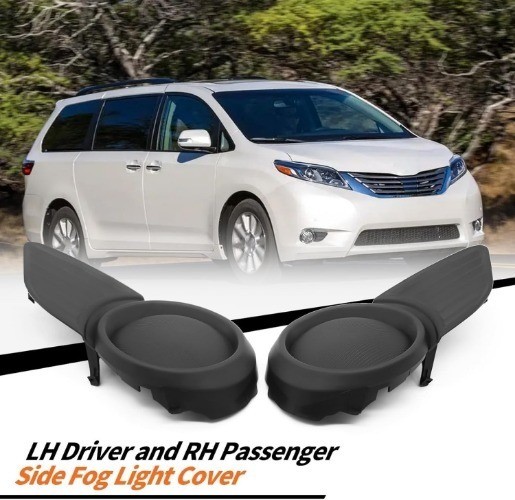 2Pcs Driver and Passenger Side Fog Light Covers Compatible with 2011-2017 Sienna