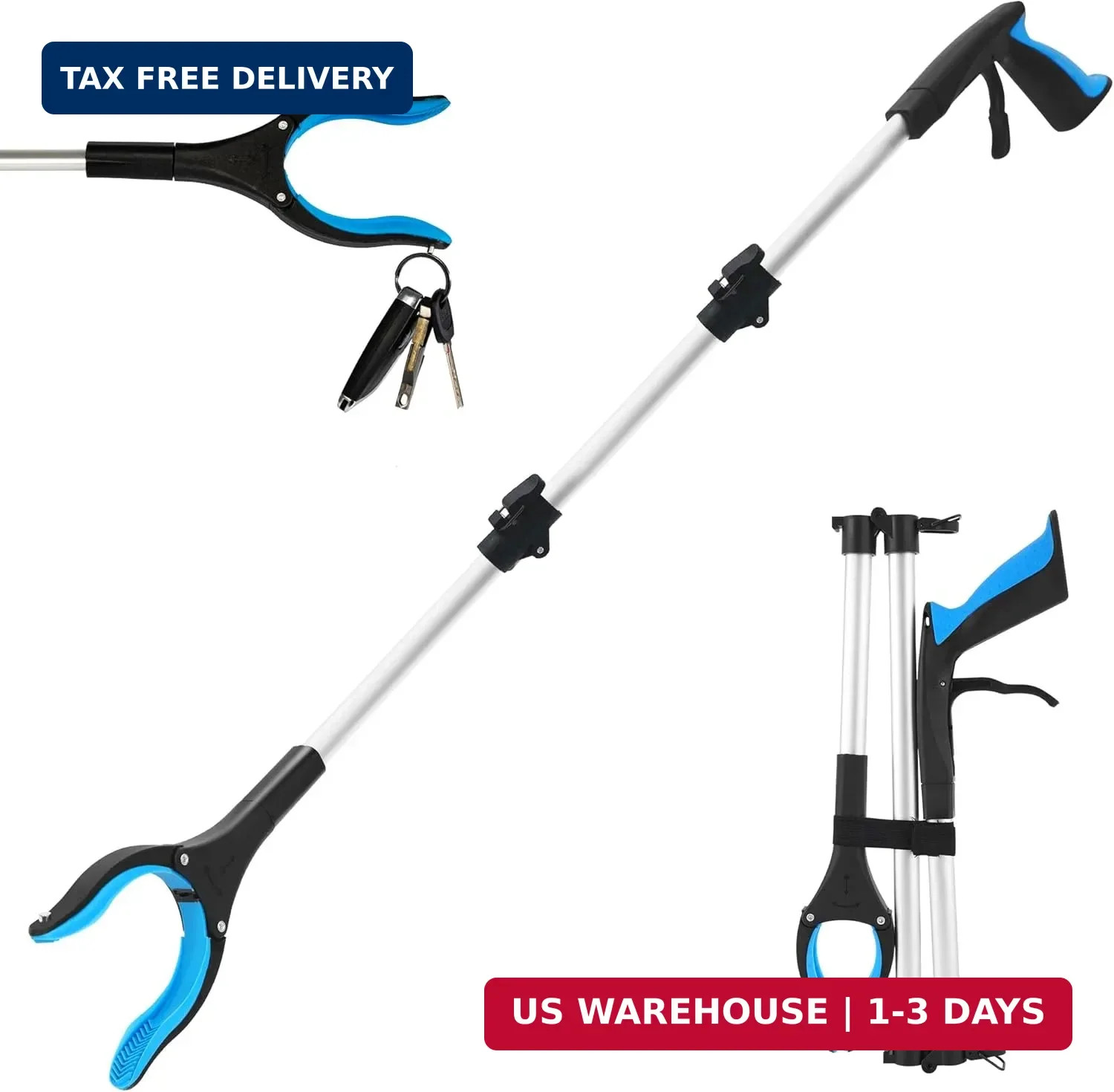 Grabber Reacher Tool for Seniors,36" Foldable Reacher Grabbers Pickup Stick with