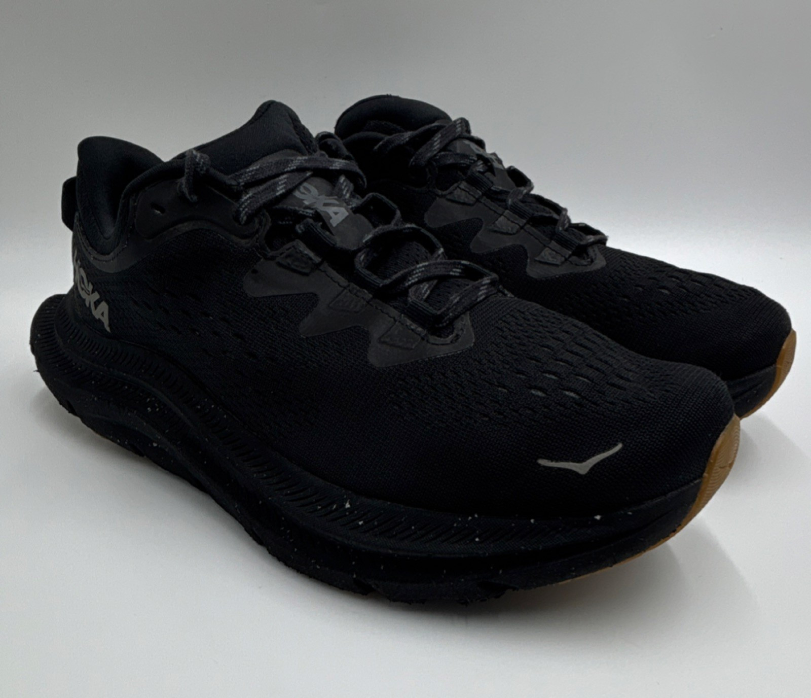 HOKA ONE ONE Kawana Men's Running Shoes Black Mesh US 8 Lace Up Breathable