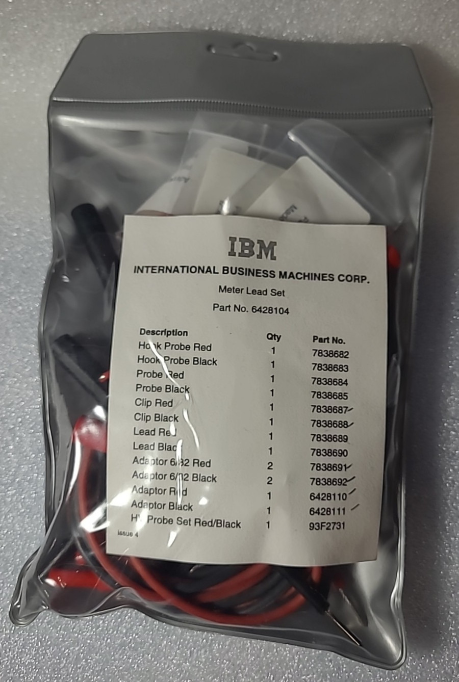 IBM Meter Lead Set Part No 6428104 - 15 Pcs Plus Pouch