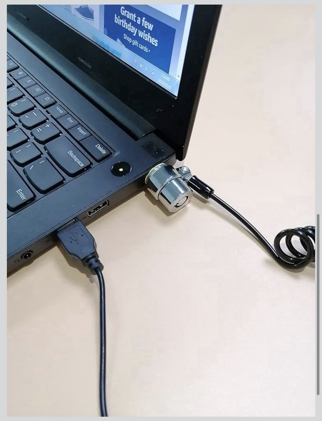 8Feet 3keys Security Retractable Cable Lock Portable Keyed Laptop Lock for Mo...