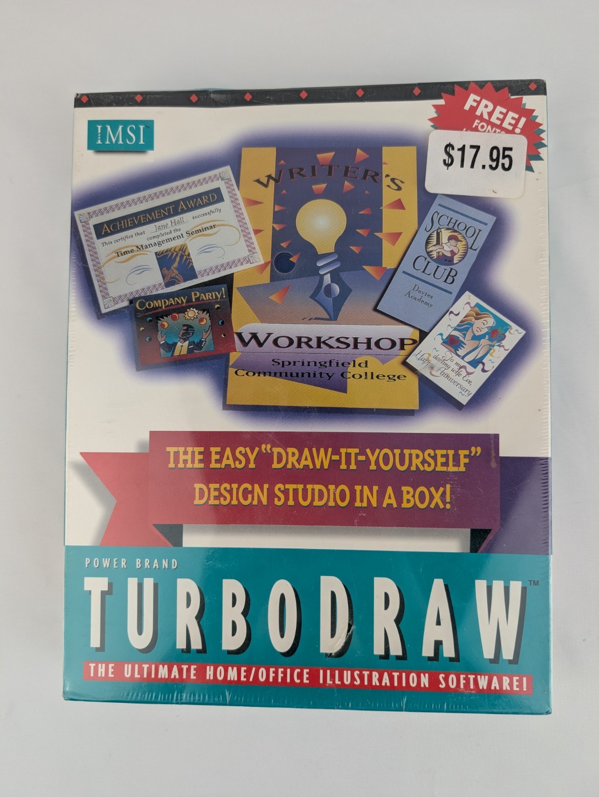 Turbodraw Power Brand VTG IMSI CD-ROM Computer Software Big Box New Sealed
