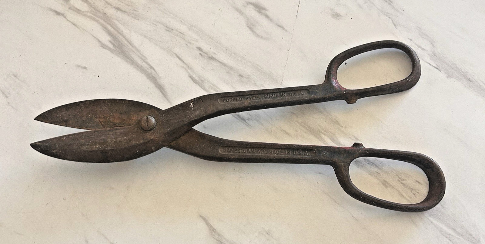 Vintage Crescent Tool Co. S412 Metal Snips Cutters Jamestown NY USA 13" BxA