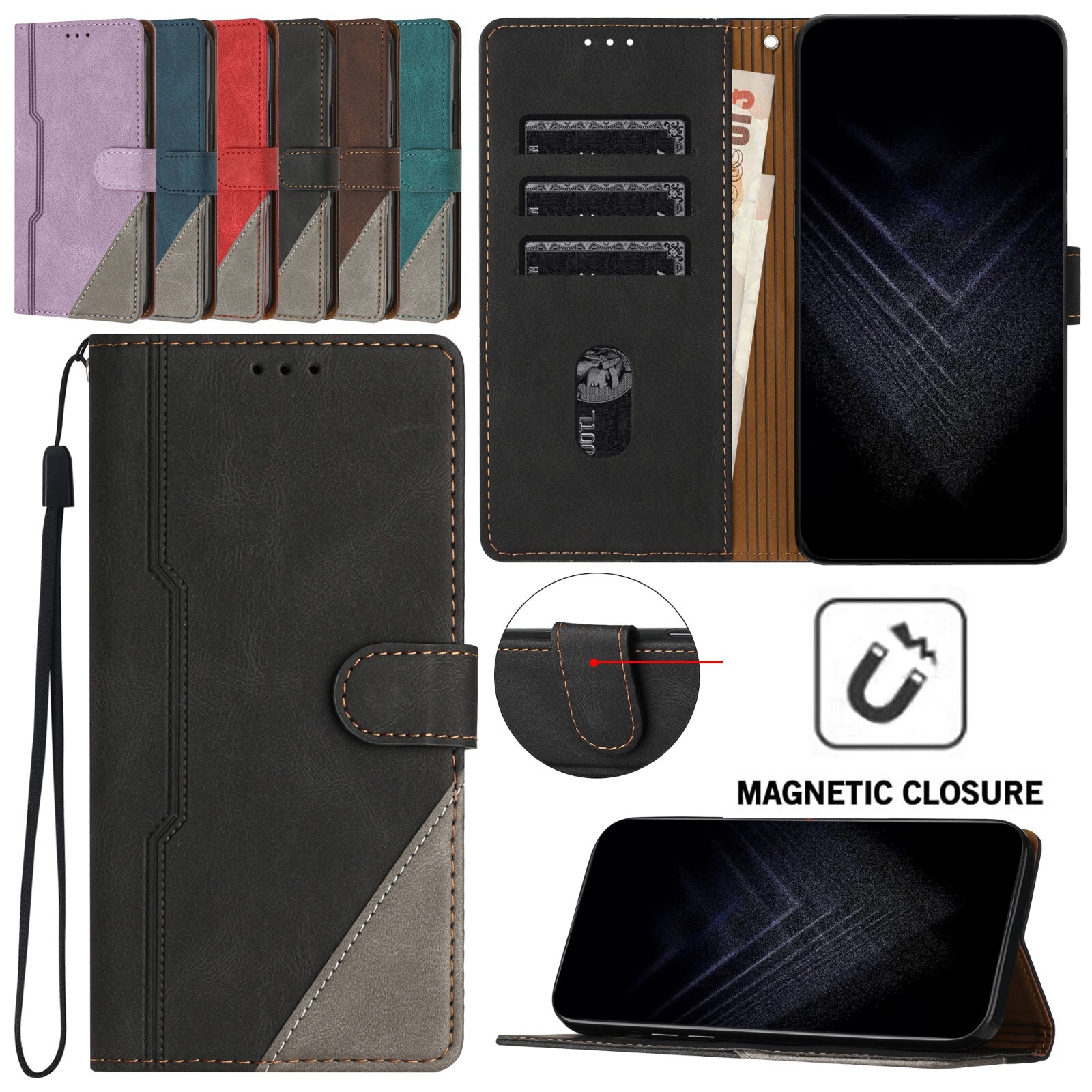 Leather Magnetic Flip Wallet Case For Motorola Moto G Pure/G Stylus/G Power 2023
