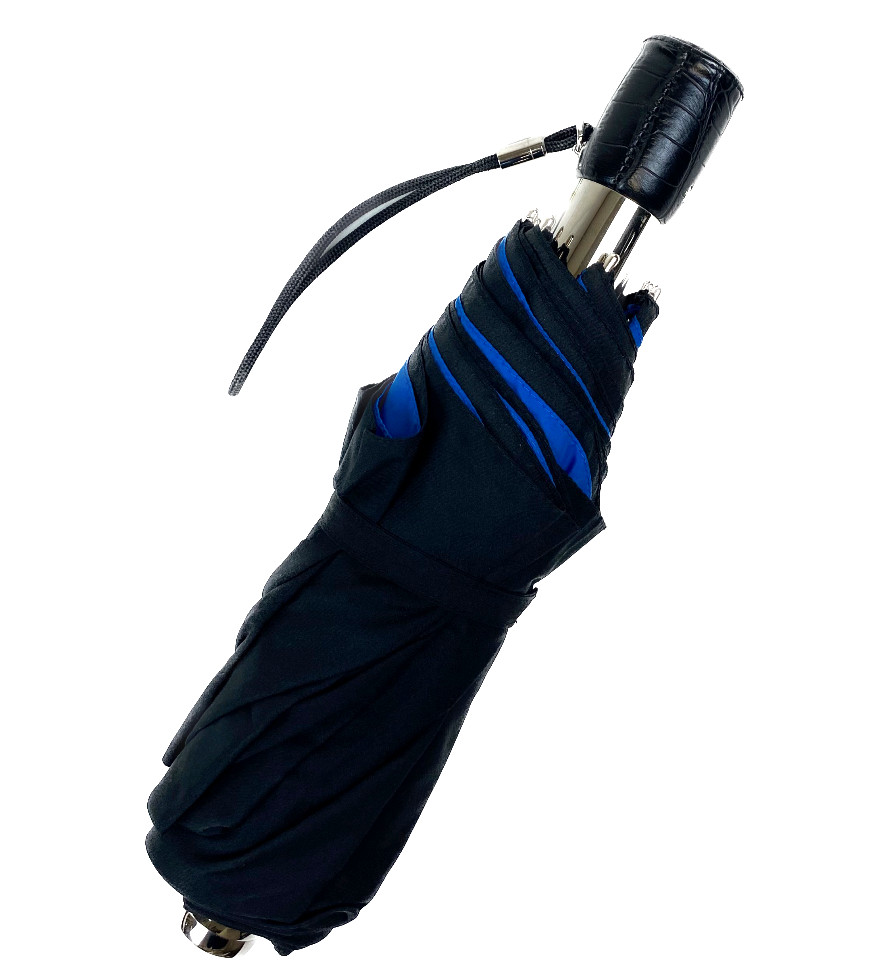 Men's Oversize Dual Layer Auto Open Auto Close Umbrella Leather Handle