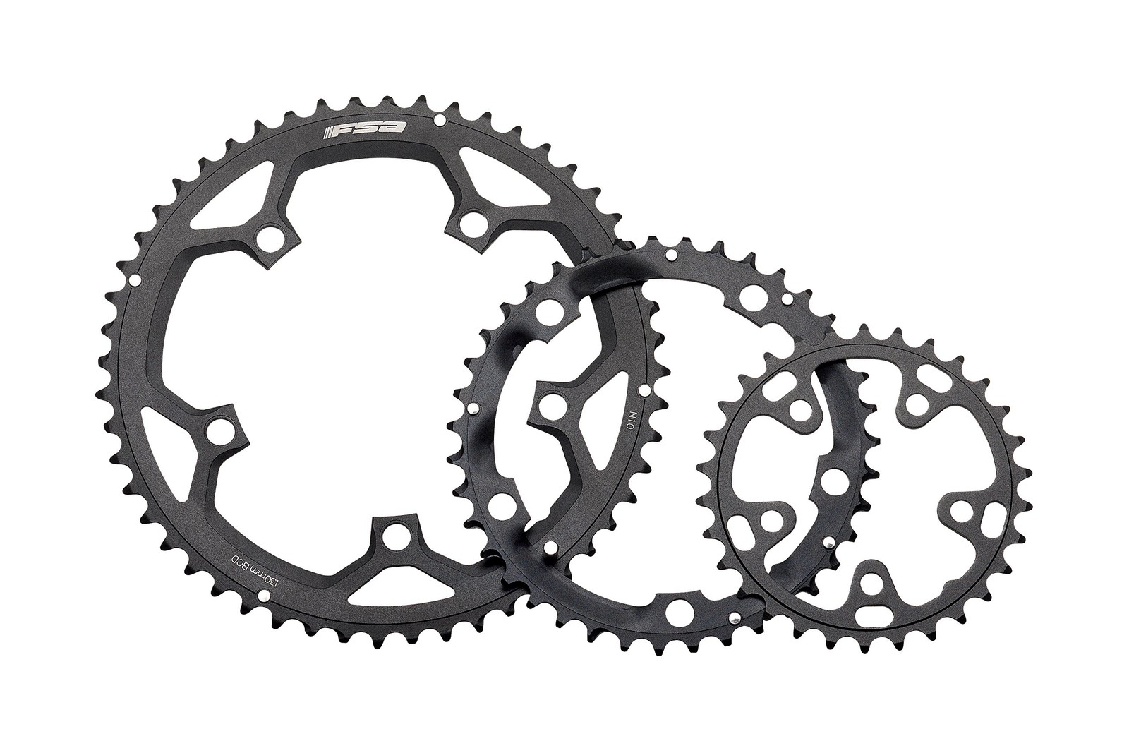 Full Speed Ahead Pro Black Triple 130/74BCD Road Chainring - 130BCD 39T