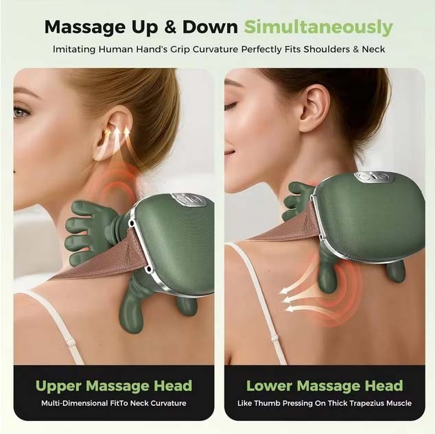 Bionic Neck Shoulder Massager Multifunctional 3-Level Cervical Heating Kneading