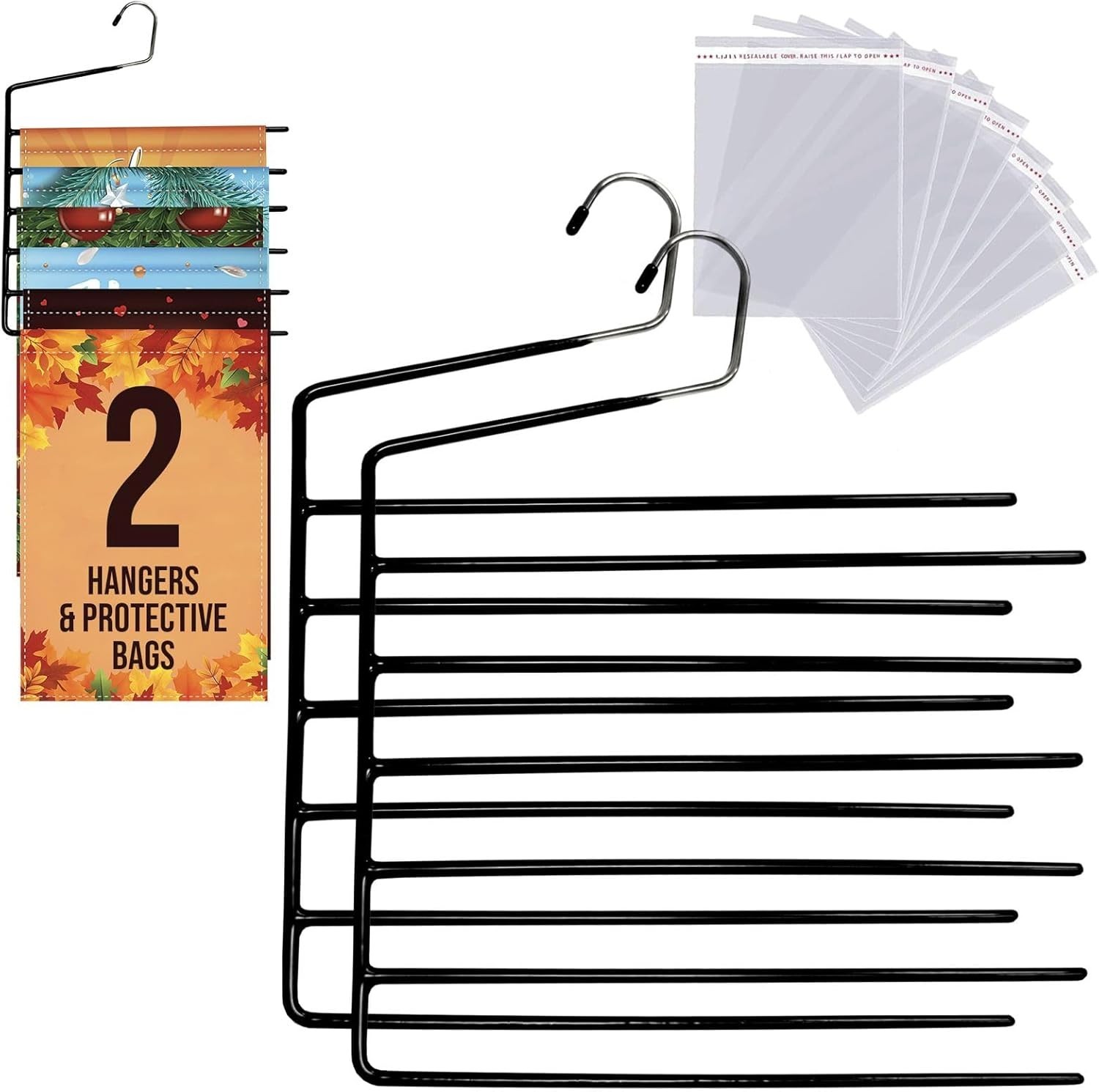Garden Flags Hangers 2Pack with 15 Cellophane Bags Garden Flag Storage Organi...