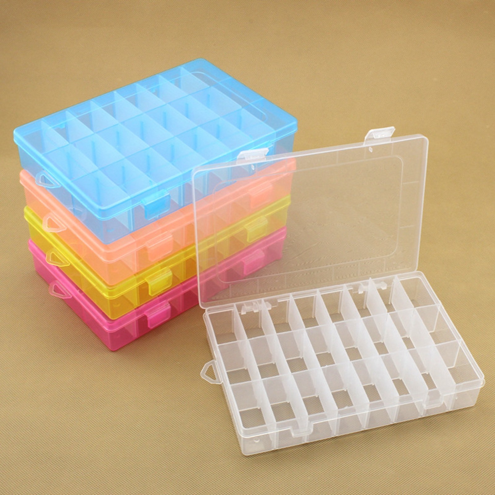 24 Grids Plastic Organizer Box Case Jewelry Bead Display Storage Container
