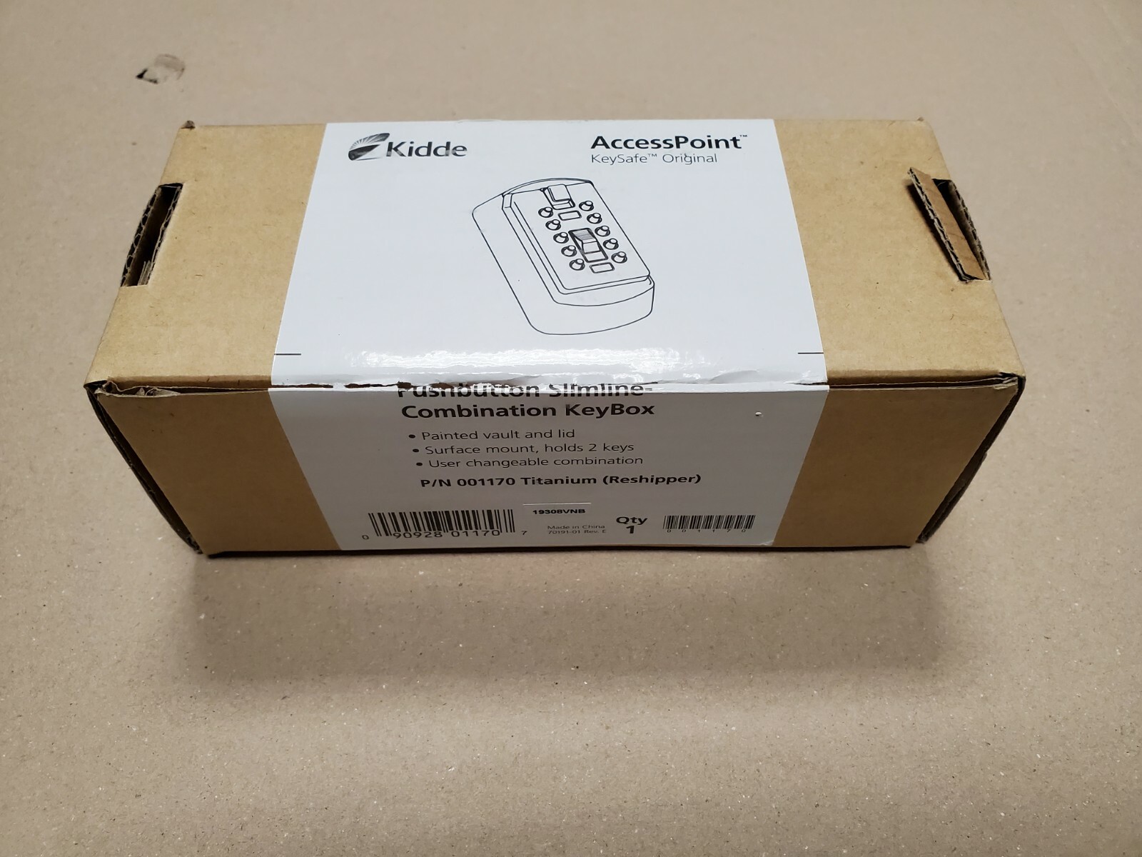 Kidde AccessPoint Pushbutton Slimline Combination KeyBox (holds two keys)