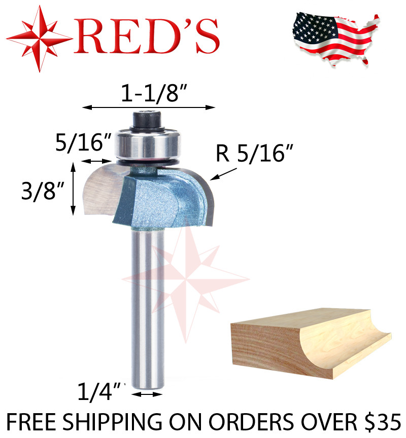 Tideway Carbide IND LC07021004 5/16" Radius Cove Bearing 1/4" shank router bit