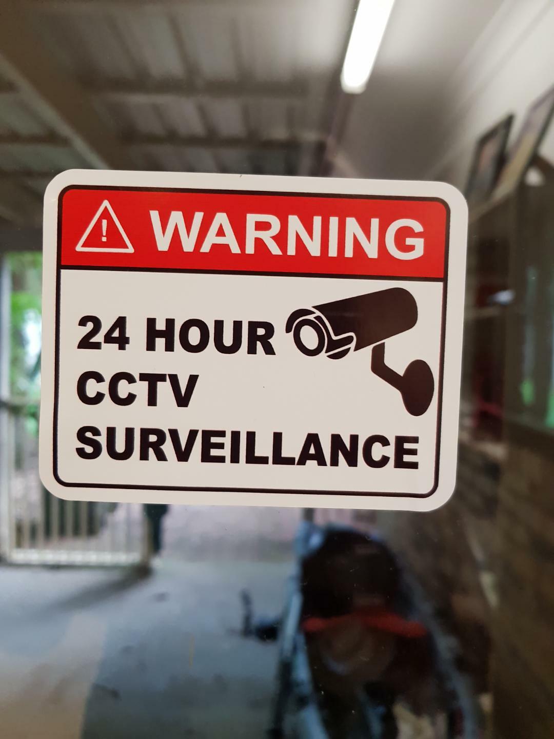 8 Pack Warning-Stickers-Security-camera-surveillance-CCTV-monitored alarm