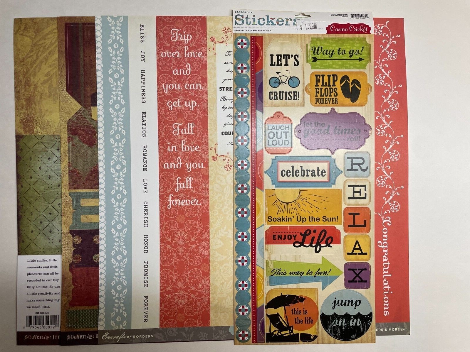 COSMO CRICKET ASSORTED 12 X 12 DS HEAVY PAPERS AND DIE CUTS