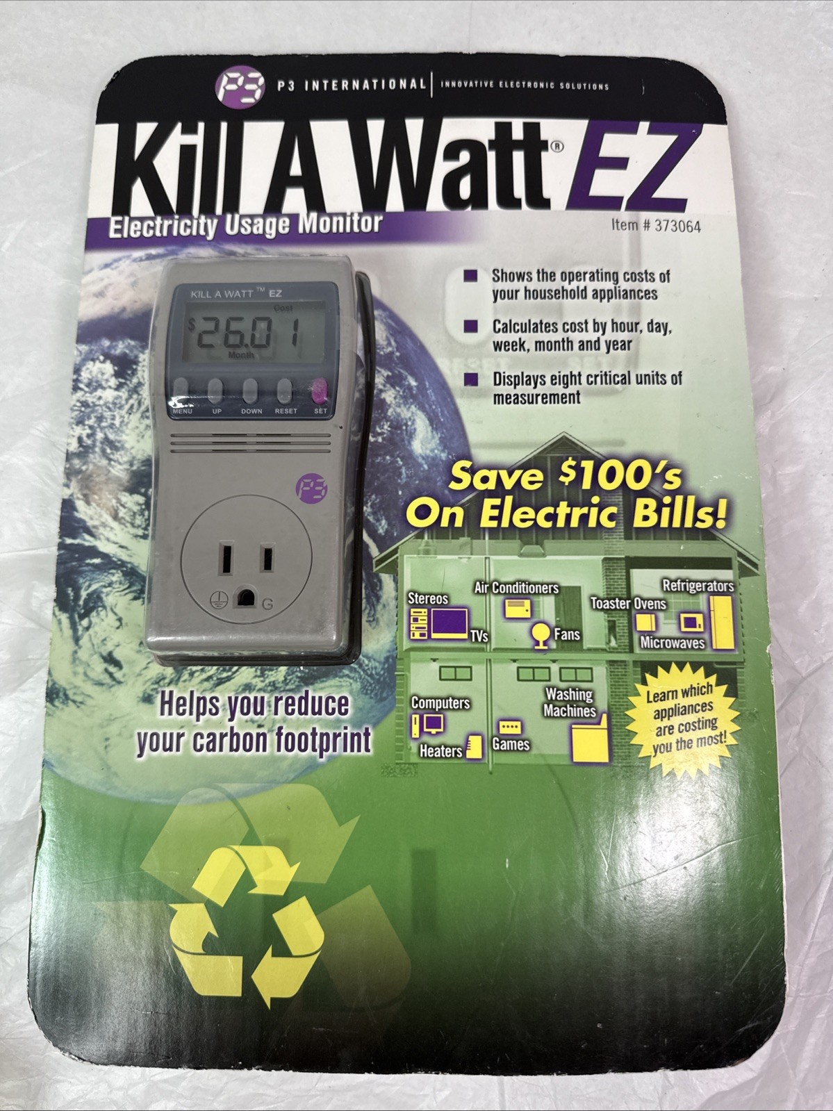 Kill A Watt EZ P3 P4460 Electricity Usage Power Monitor NEW