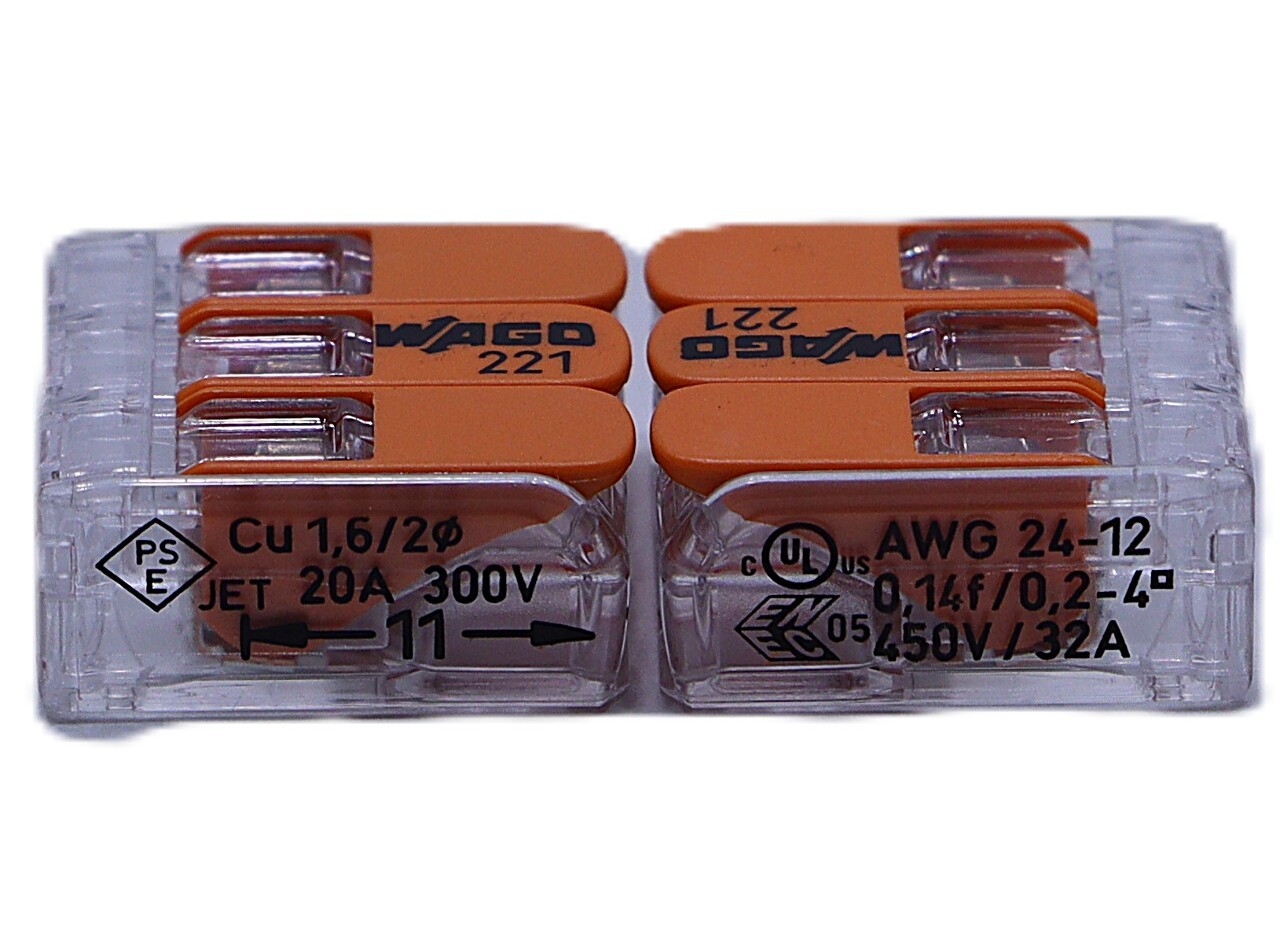 WAGO 221-413 Lever Nut Wire Connectors 10 Pack Genuine 3 Conductor FAST SHIP