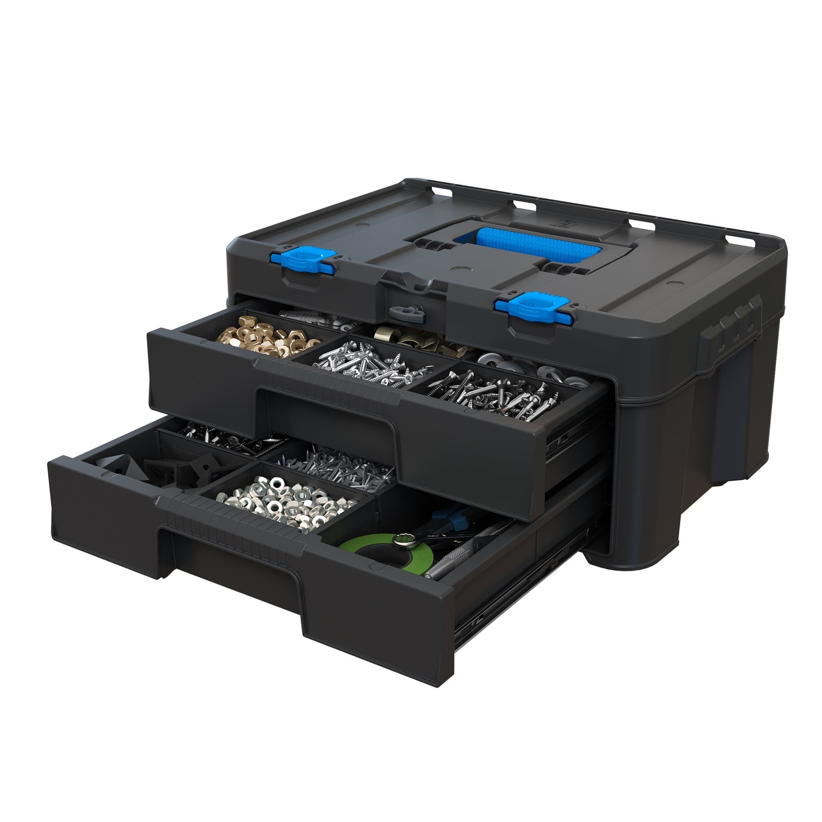 Stack System Two Drawer Tool Box Fits Hart's Modular Storage Organization System