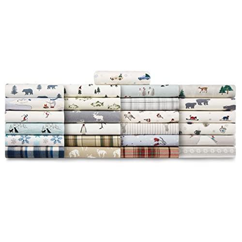 Eddie Bauer - King Sheets, Cotton Flannel Bedding Set, Brushed For Extra