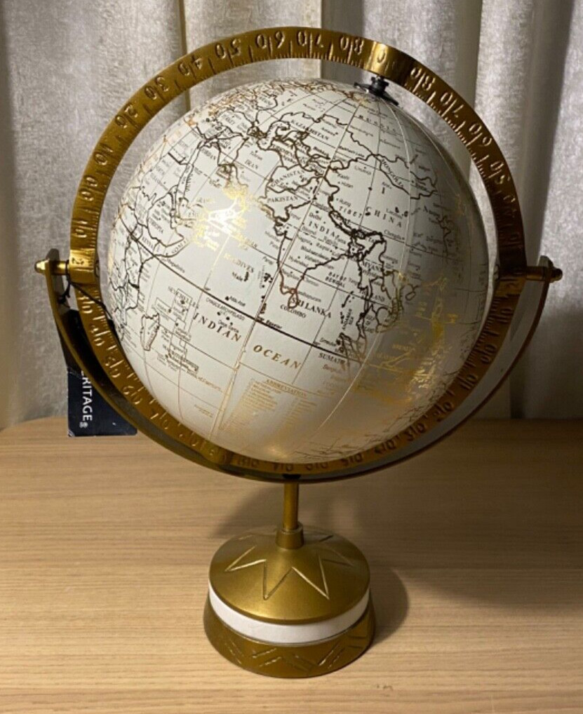 Drexel Heritage World Globe Rotates 8" Gold tone