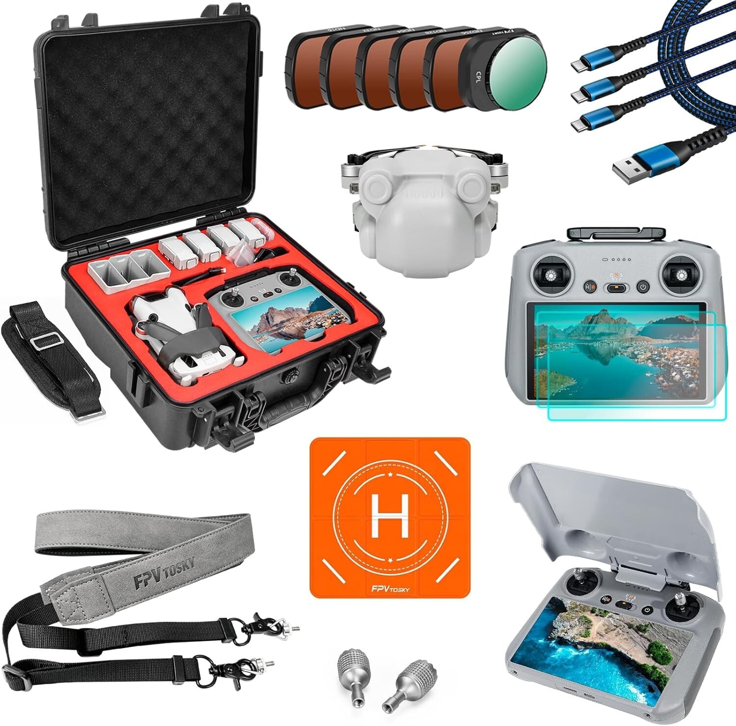 DJI Mini 4 Pro Mini 9-in-1 Hard Case Combo with Essential Drone Accessories=