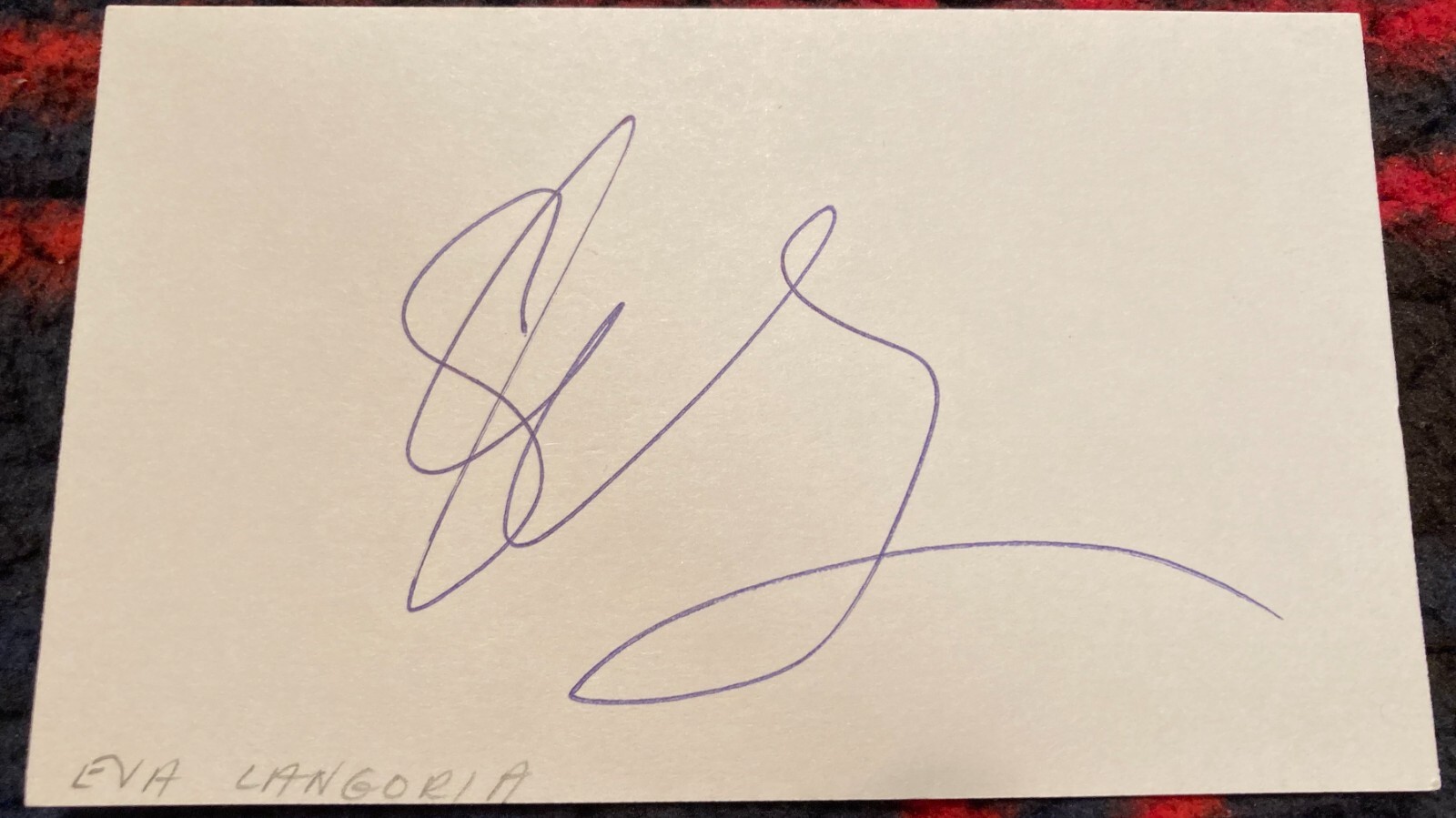 Autograph EVA LONGORIA Signed 3x5 index card DESPERATE HOUSEWIVES Eva's Kitchen