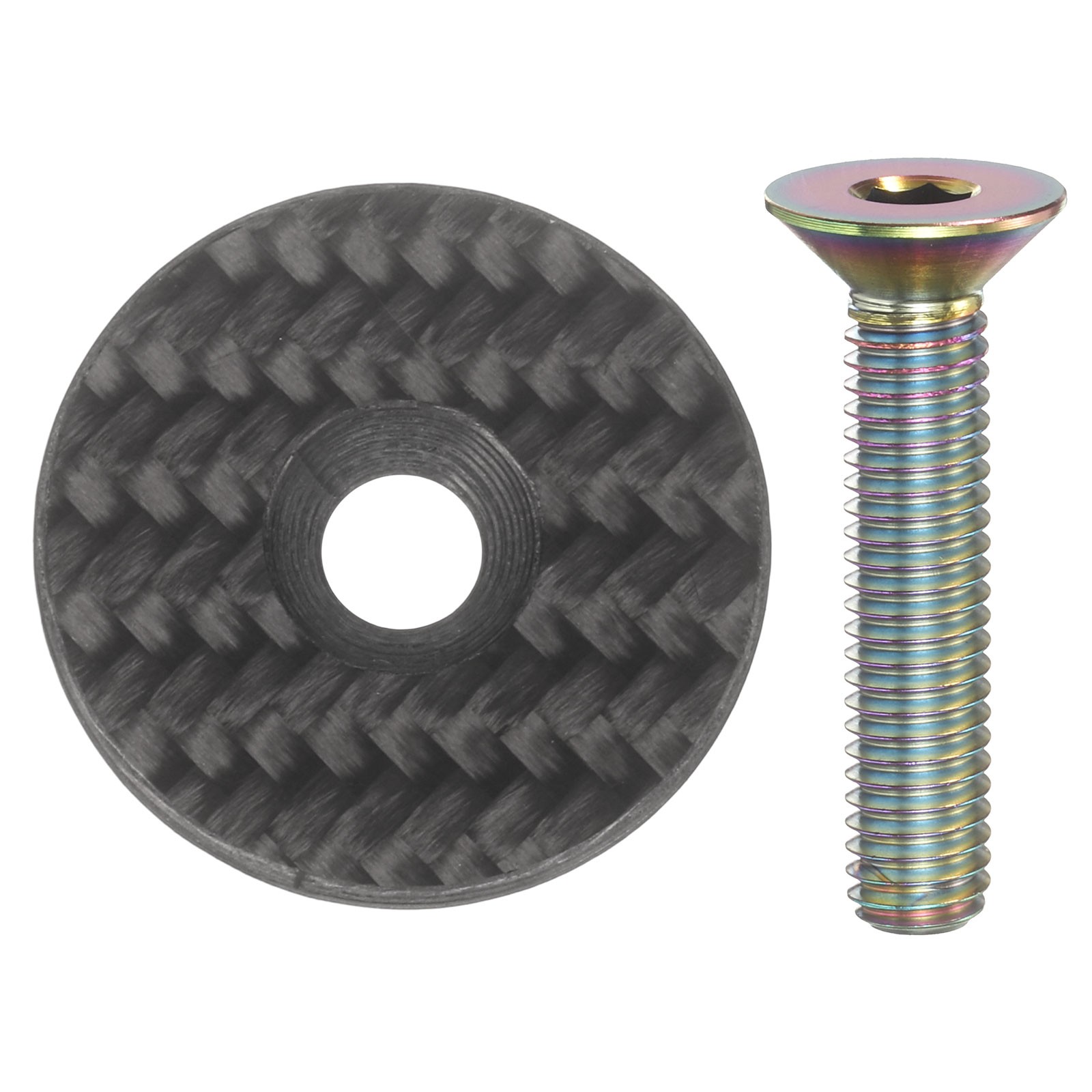 1 3/8" OD Bike Headset Stem Top Cap with Colorful Bolt,