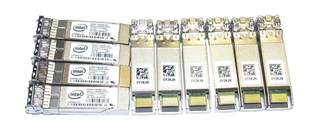 * LOT of 10 *   DELL Intel Y3KJN AFBR-709DMZ-IN2 10GB 850nm MMF SFP+ Transceiver