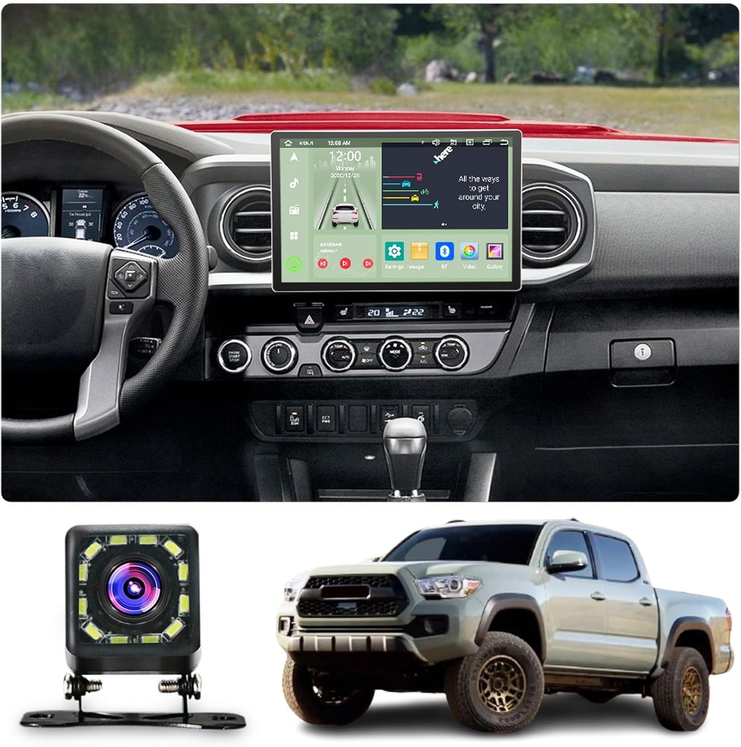 For Toyota Tacoma 2016-2022 CarPlay Android 13 Car Stereo Radio Navi GPS 4+64GB