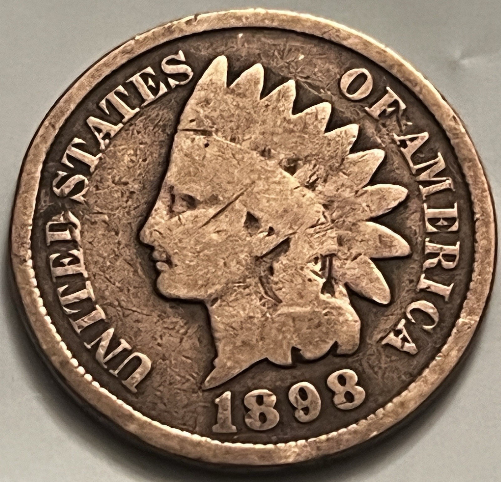 1898 Indian Head Cent Penny Circulated BN787