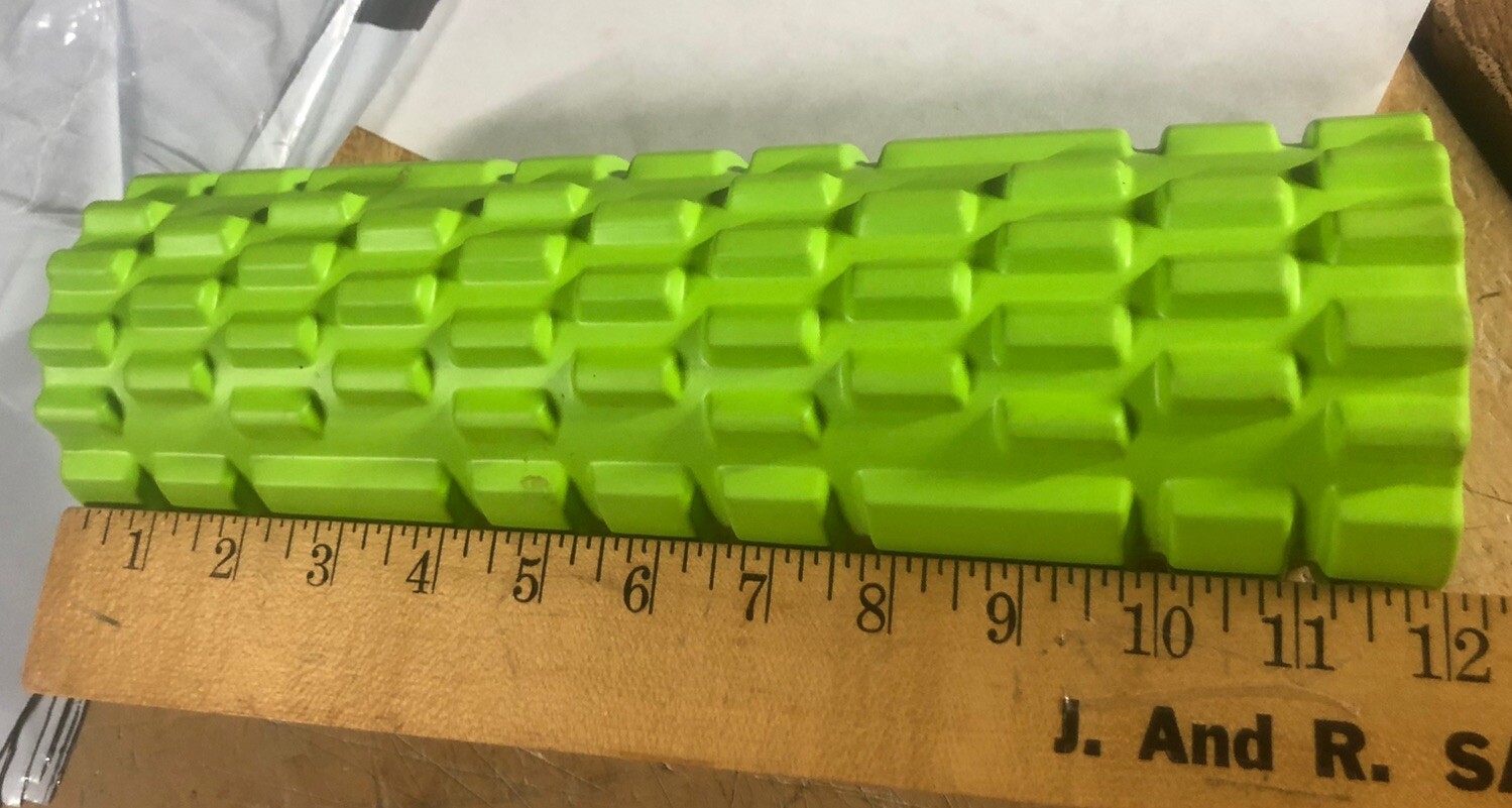 Textured Foam & PVC Deep Tissue Muscle Massage Roller Lime Green 12” Compact