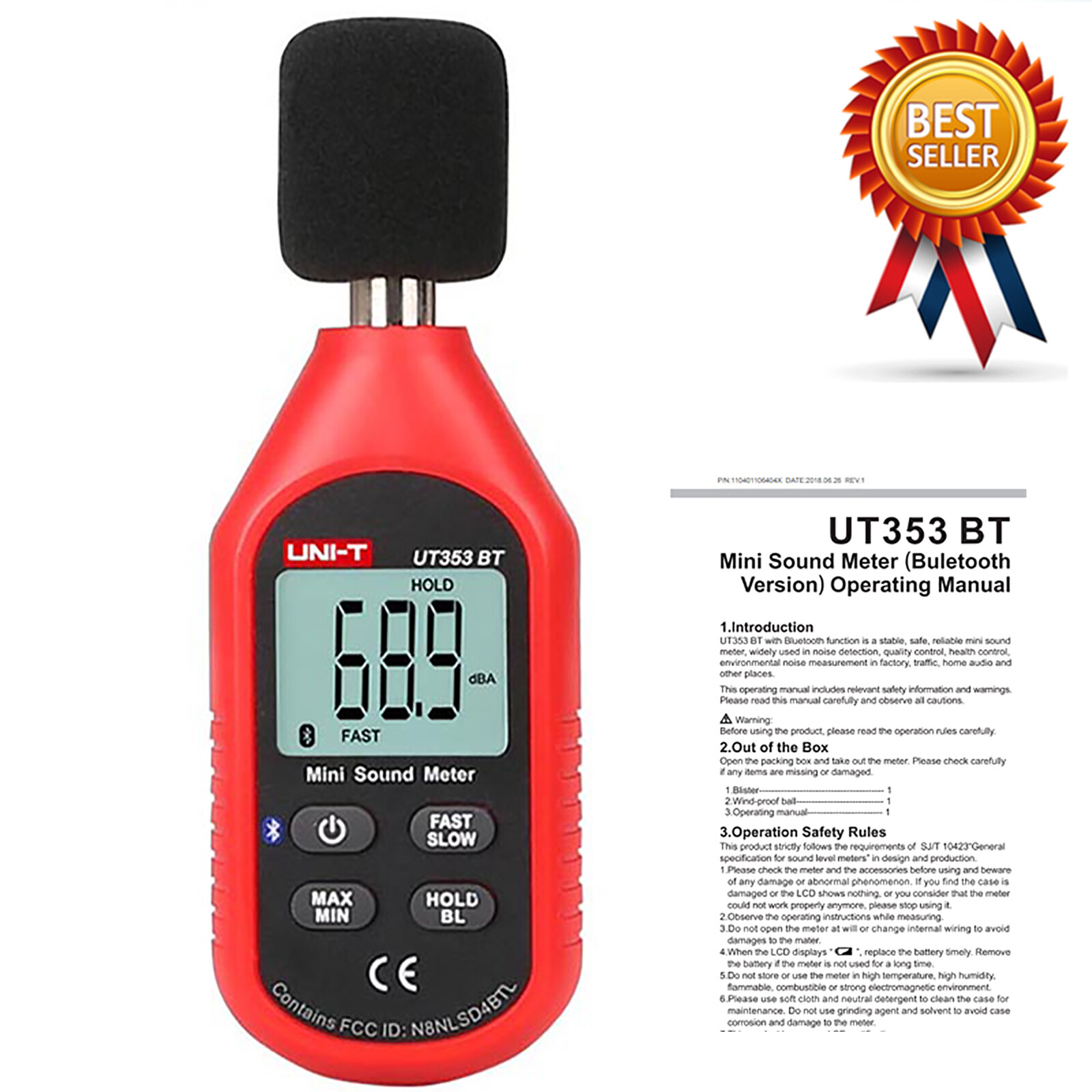 UNI-T UT353-BT Mini Sound Level Meter  Adjustable Sampling RateLCD Backlight