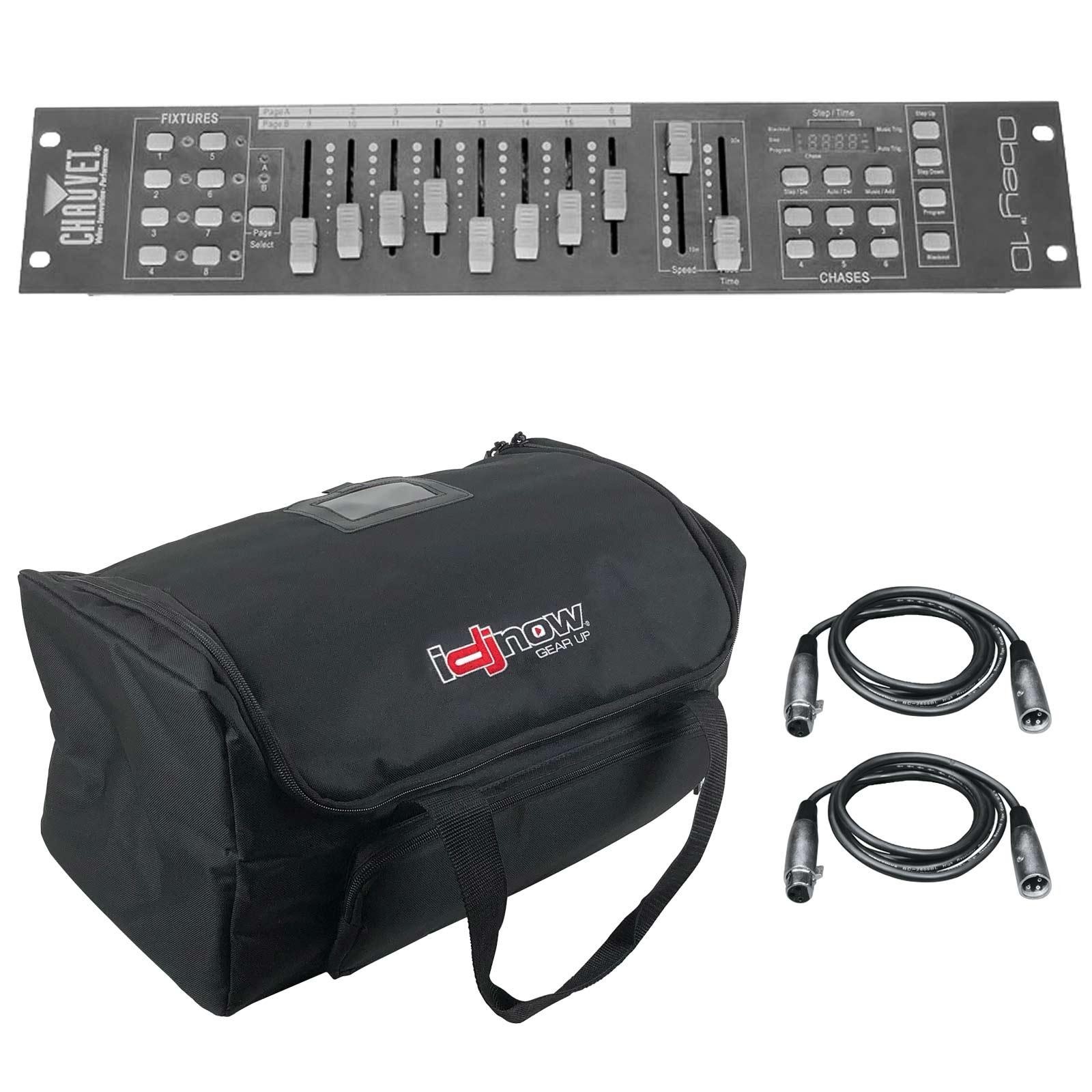Chauvet DJ Obey 10 16-Channel DMX-512 Lighting Controller + Case + Cables