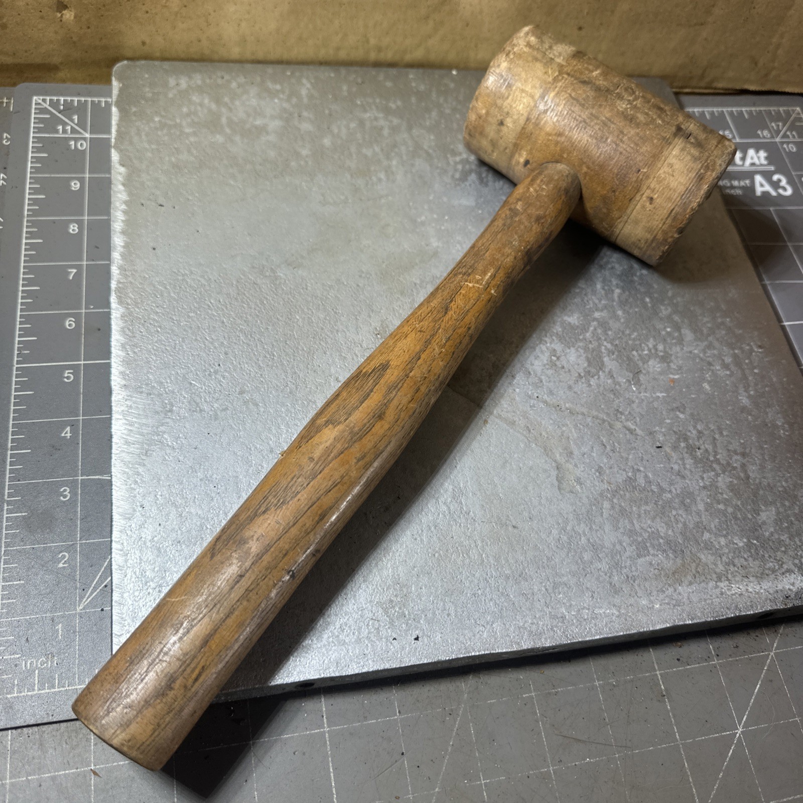 Vintage Wooden Hammer Wood Gavel primitive Old Farmhouse Mallet