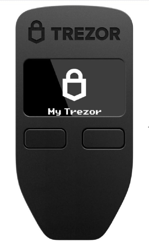 Trezor Model One Crypto Hardware Wallet Bitcoin Ethereum Coins Tokens Black