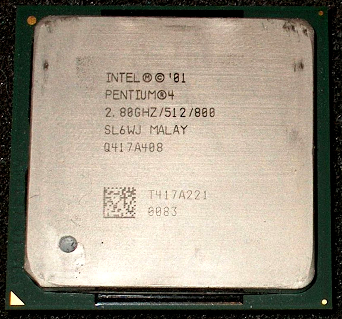 INTEL PENTIUM 4  2.8 GHz PROCESSOR, 800 MHz BUS, SL6WJ, SOCKET 478, US SELLER