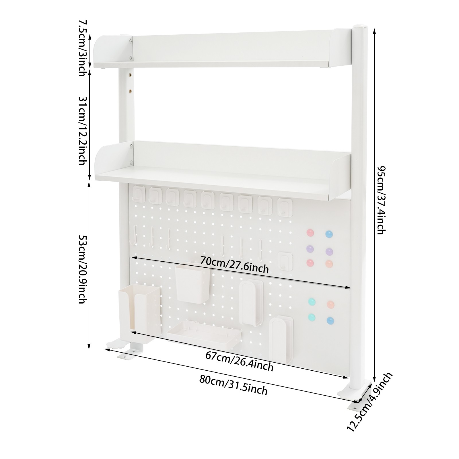 Tabletop Pegboard Bookshelf Clamp On Desk Organizer Multipurpose Bookshelf US