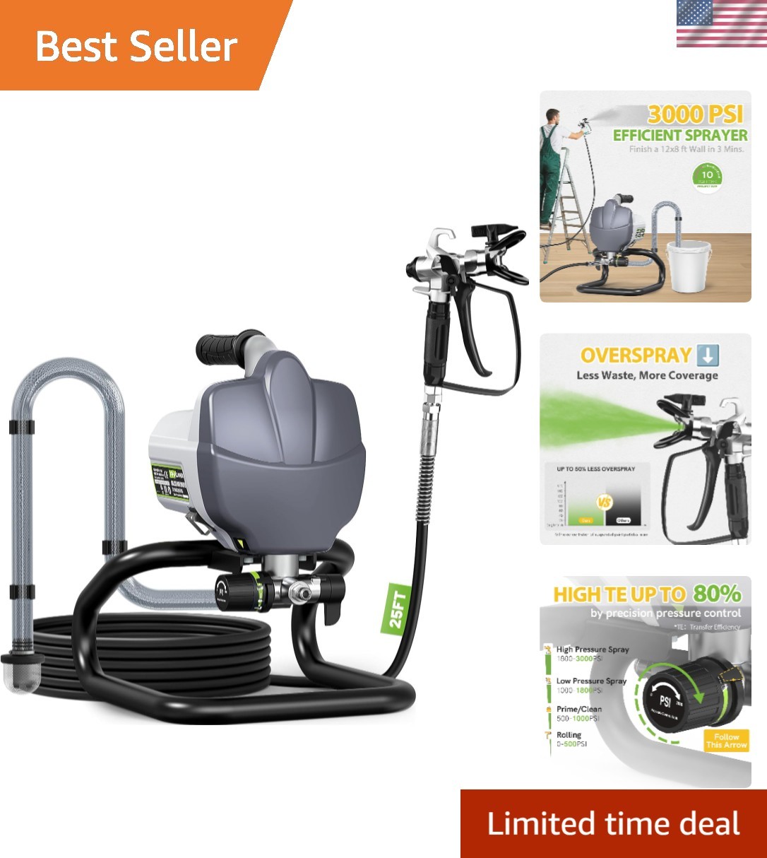 Professional-Grade 780W Airless Paint Sprayer for Interior & Exterior Projects