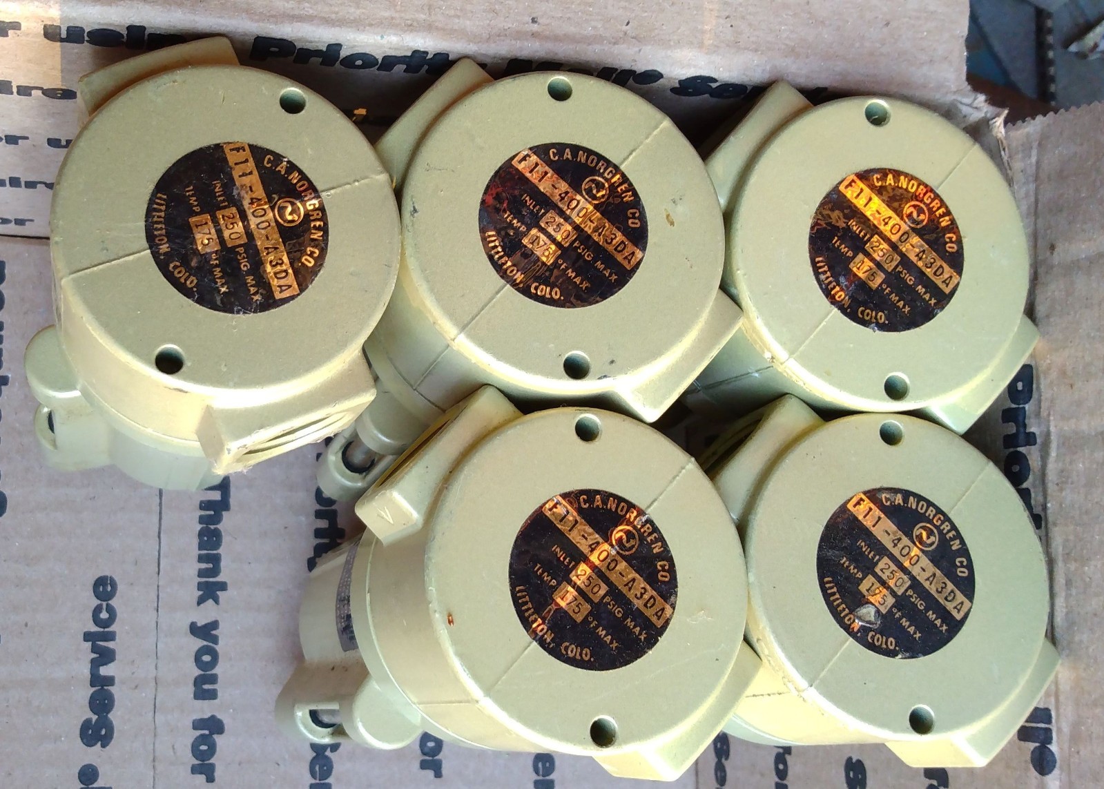 5 @ NORGREN F11-400-A3DA PNEUMATIC 250 PSIG MAX TEMP. 175 F MAX All 4 one price
