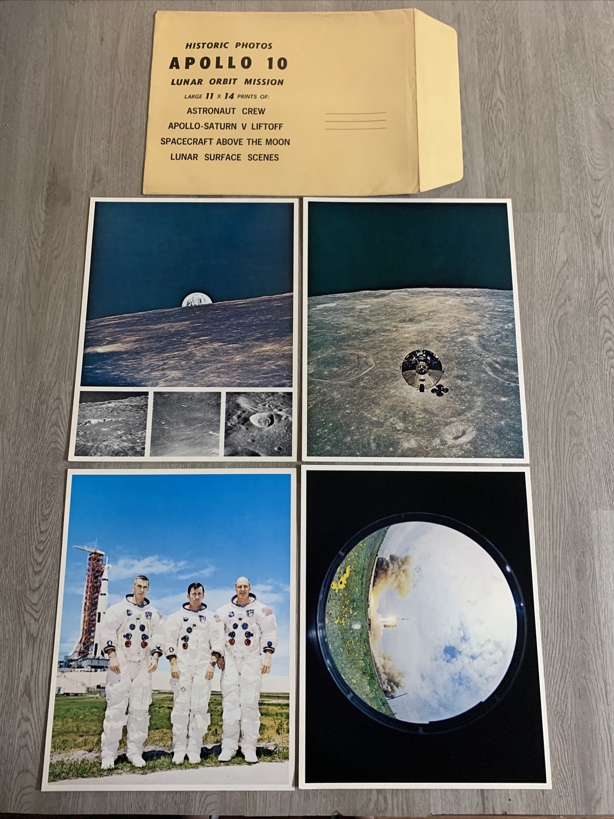 HISTORIC PHOTOS APOLLO 10 Lunar Orbit Mission 11 x 14 GLOSSY PRINTS MOON CV JD