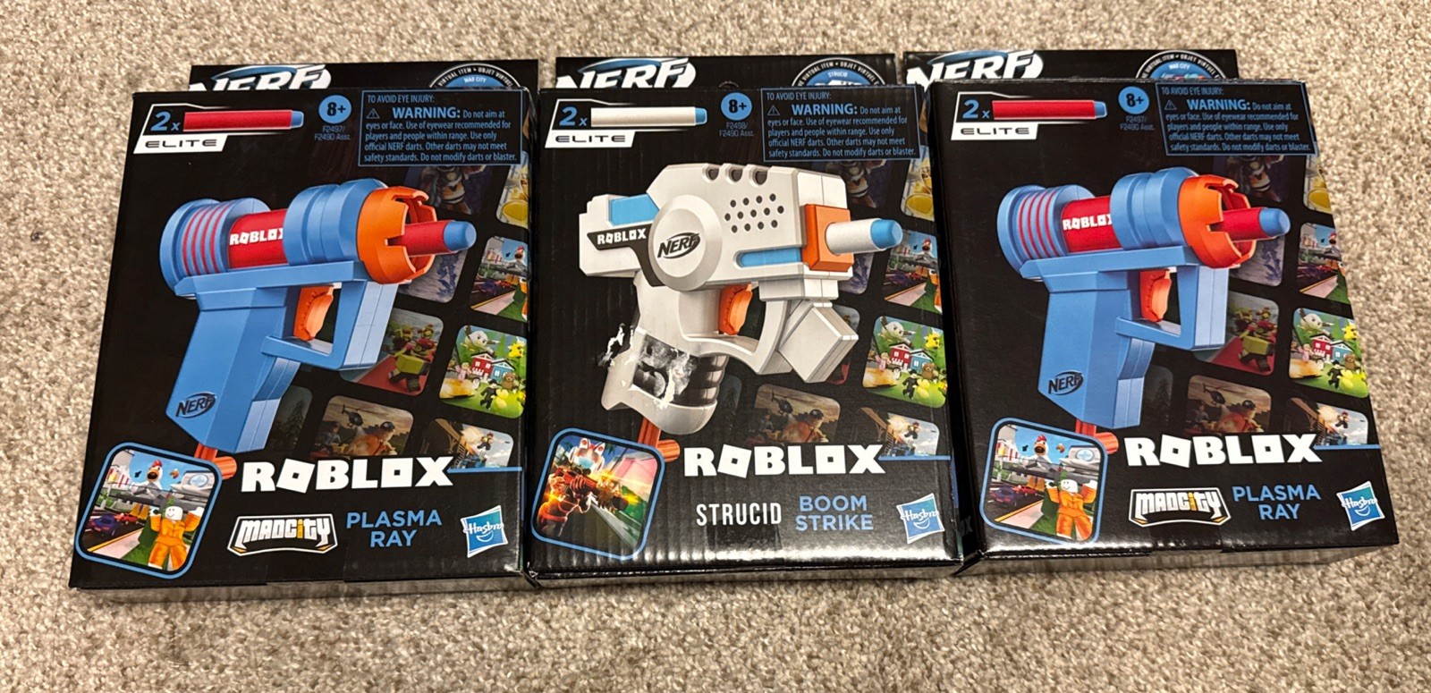 Lot Of 3 - 2x Plasma Ray 1x Boom Strike Roblox NIB With Codes