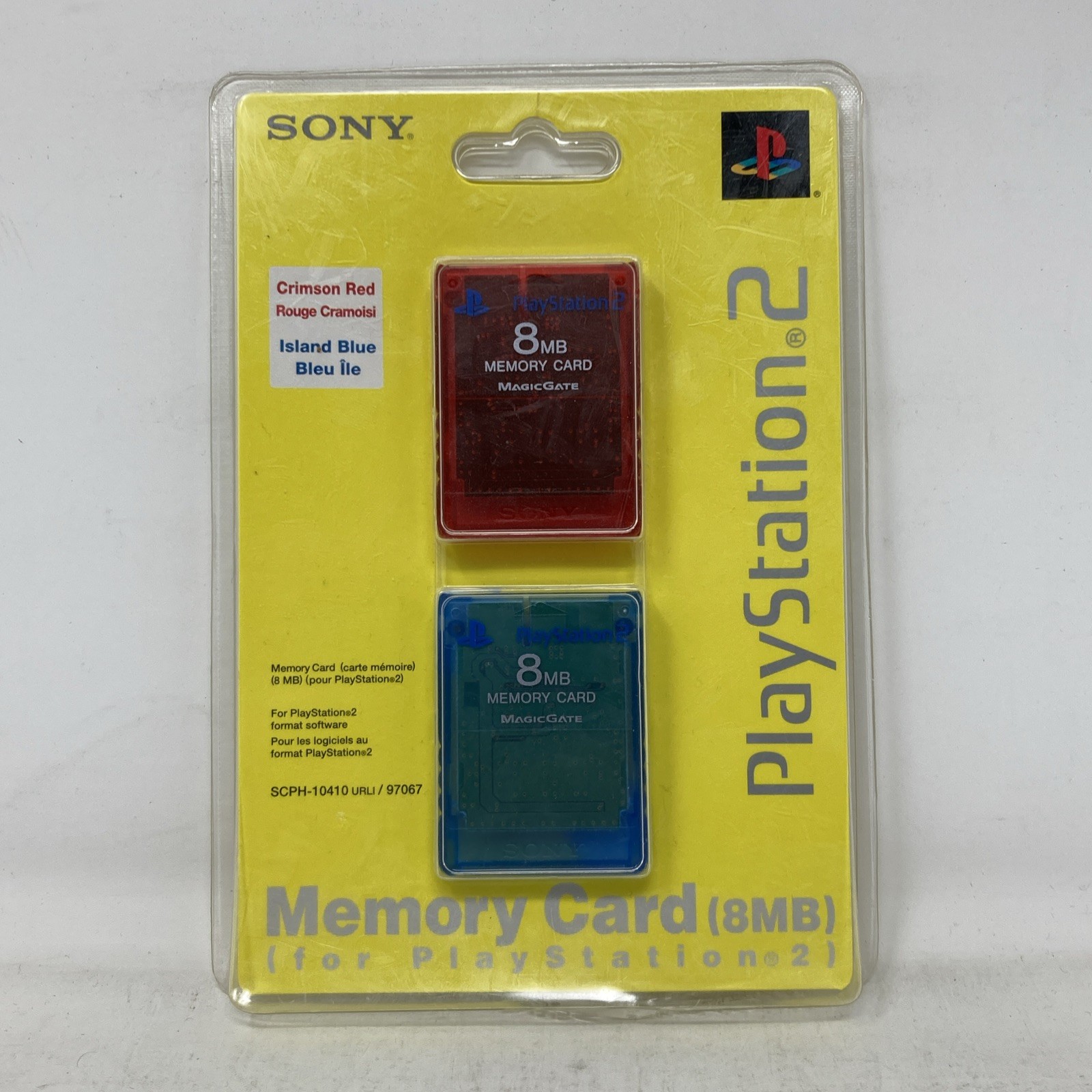 Sony PlayStation 2 8MB Memory Card Red/Blue 2-Pack, Sealed