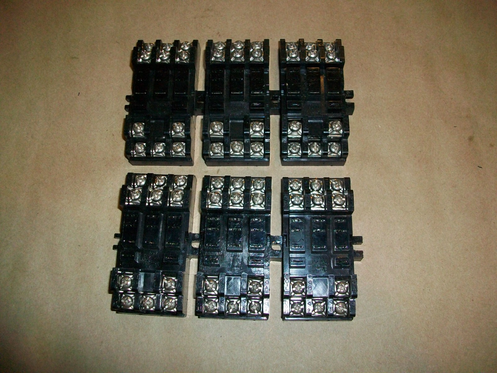 6pc  Allied Controls Din rail mount relay sockets SL-711  USED