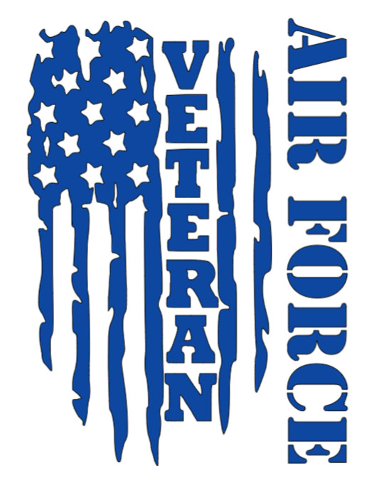 Vinyl Decal Sticker - Air Force Veteran Military Service American Flag car truck
