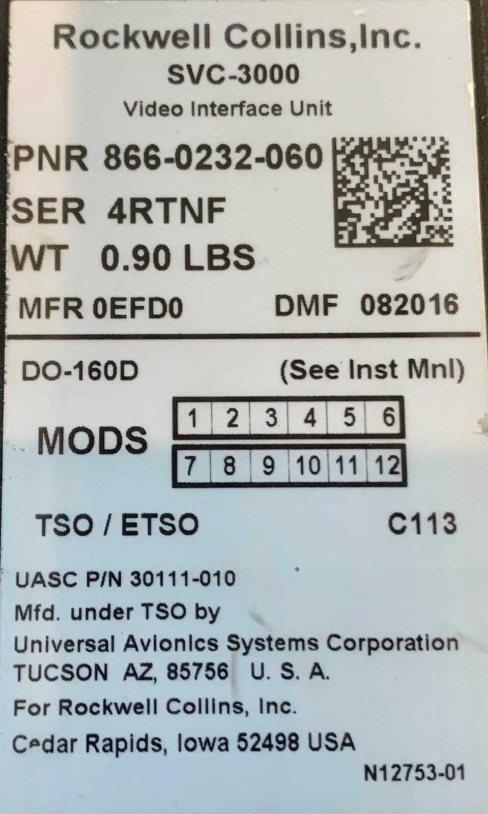 Video Interface Unit SVC3000 866-0232-060 Removed Working