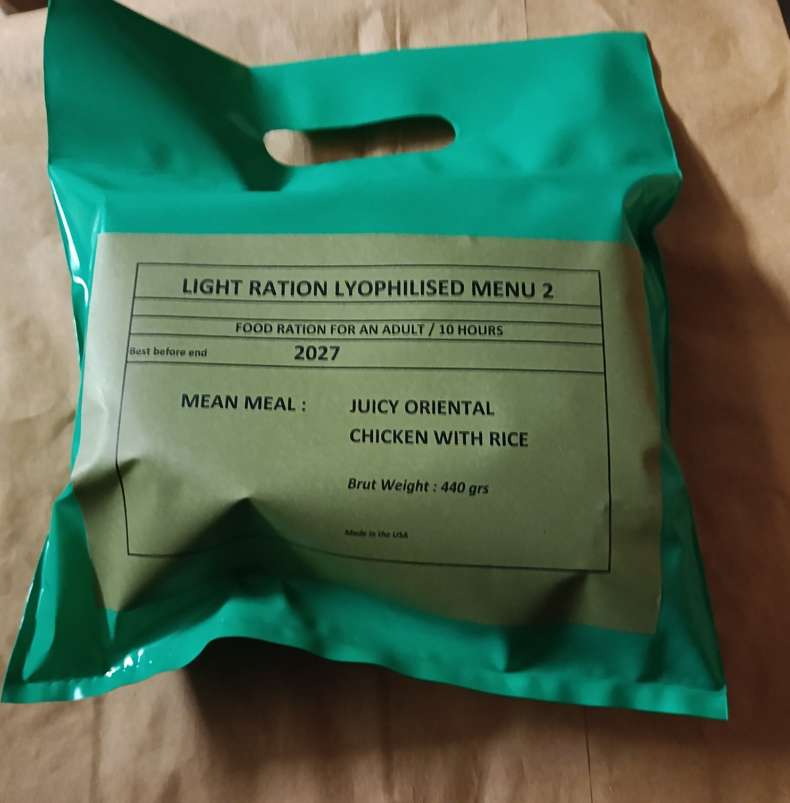 5 light rations freeze-dried USA menus VARIOUS 5x440 gr FREE SHIPPING