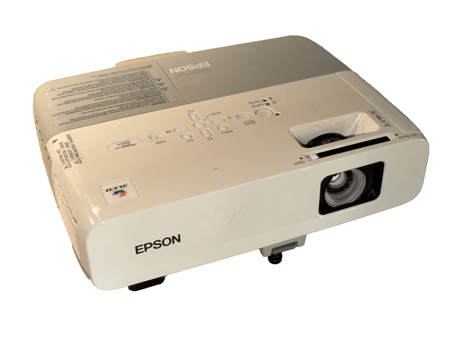 Epson Powerlite 84 H294A 3LCD Projector SEE PIC AND VIDEO (LAMP HOURS IN PICS)