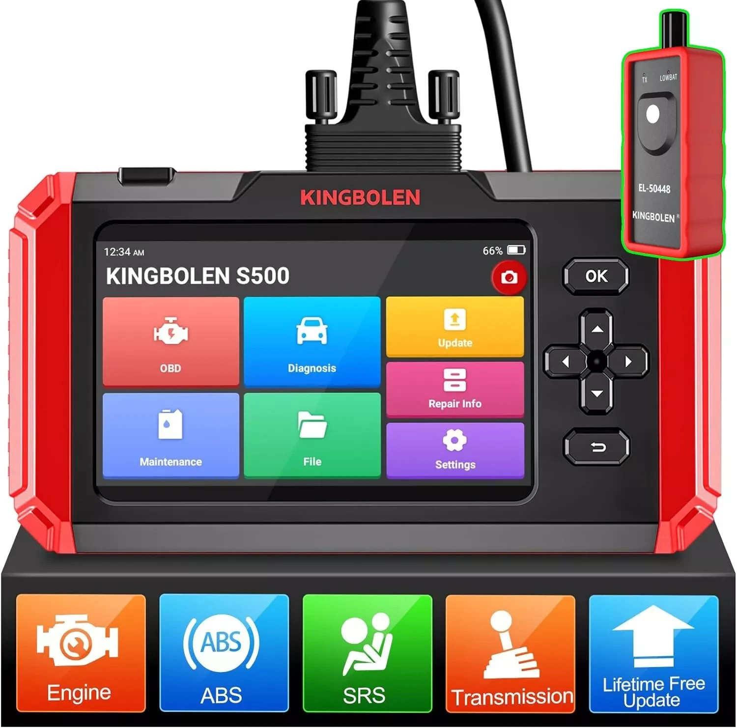 2026 KINGBOLEN S500 OBD2 Car Diagnostic Tool Engine ABS SRS AT Scanner CRP123E/X